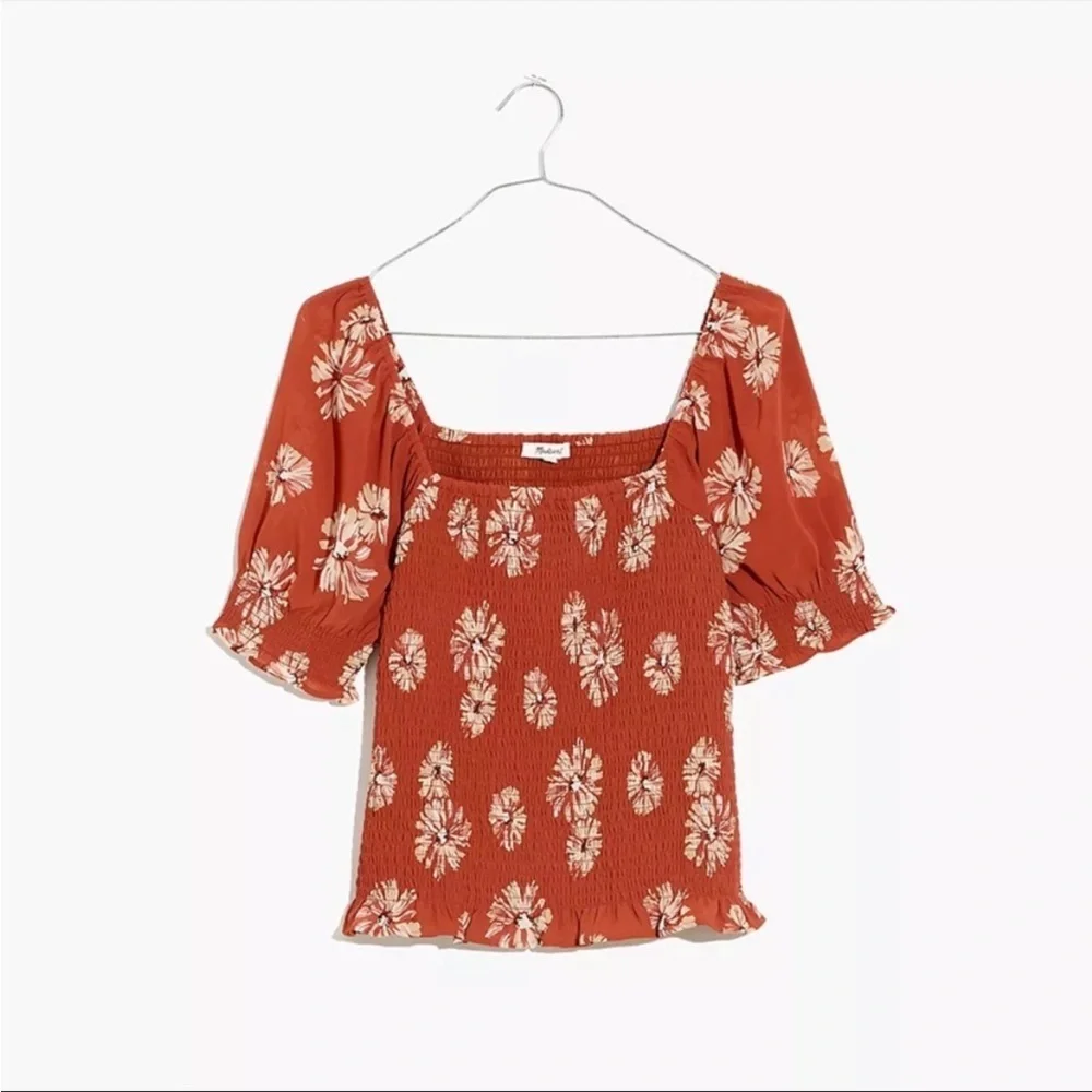 Madewell Women's (Re)Sourced Georgette Lucie Puffed Sleeve Top NWT Size XL